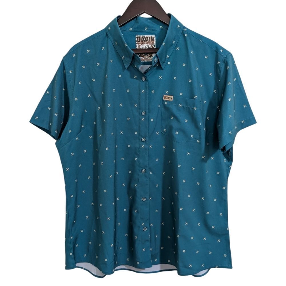 Dixxon Flannel Co. Teal "The Cook" D-Lite Short Sleeve Shirt 2XL